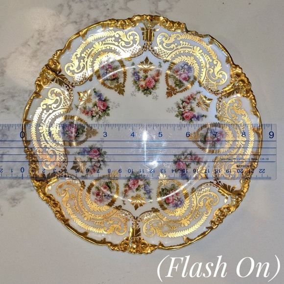 Vintage RARE Jean Pouyat Limoges Gold Gild Plate Floral - Picture 10 of 10